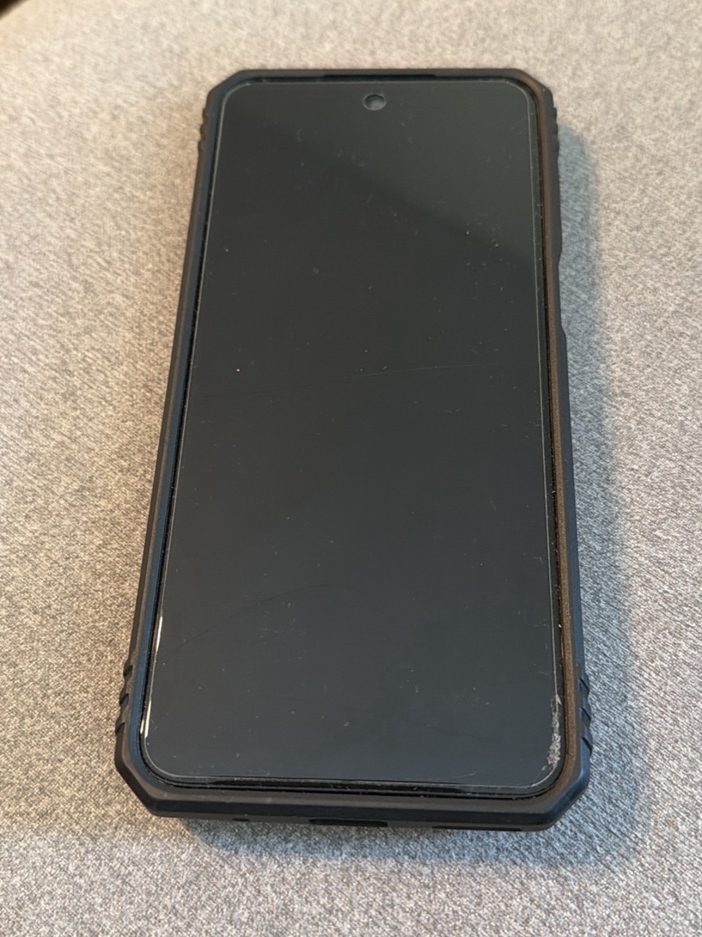 Motorola Black Smartphone with Rugged Black Protective Case